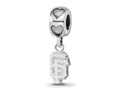 LogoArt 925 Sterling Silver Rhodium Plated MLB San Francisco Giants SF on Heart Bead