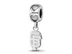 LogoArt 925 Sterling Silver Rhodium Plated MLB San Francisco Giants SF on Heart Bead
