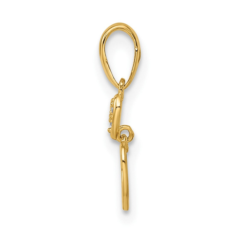 FJC Finejewelers 14 kt Yellow Gold Madi K CZ Hearts Dangle Charm 6 mm