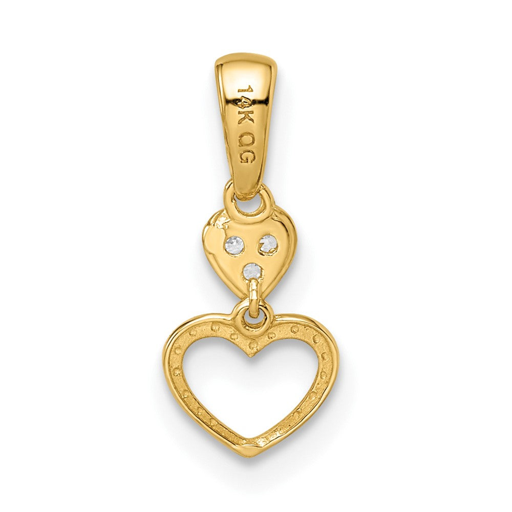 FJC Finejewelers 14 kt Yellow Gold Madi K CZ Hearts Dangle Charm 6 mm