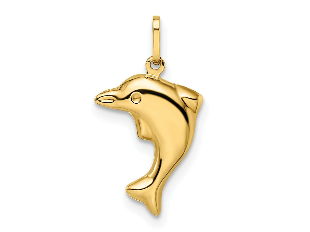 FJC Finejewelers 14 kt Yellow Gold Madi K Polished 3-D Dolphin Charm 10 mm