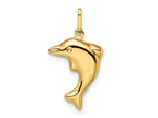 FJC Finejewelers 14 kt Yellow Gold Madi K Polished 3-D Dolphin Charm 10 mm