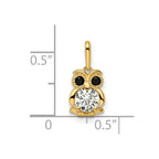 FJC Finejewelers 14 kt Yellow Gold Madi K Black and White CZ Owl Charm 6 mm