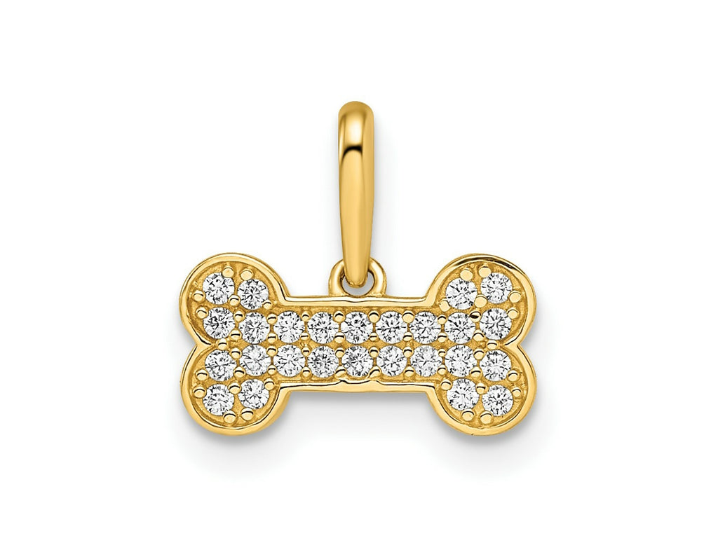 FJC Finejewelers 14 kt Yellow Gold Madi K CZ Dog Bone Charm 11 mm