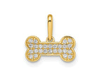 FJC Finejewelers 14 kt Yellow Gold Madi K CZ Dog Bone Charm 11 mm