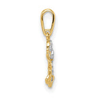 FJC Finejewelers 14 kt Yellow Gold and Rhodium Madi K CZ Dog and Puppy Charm 9 mm