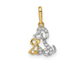 FJC Finejewelers 14 kt Yellow Gold and Rhodium Madi K CZ Dog and Puppy Charm 9 mm