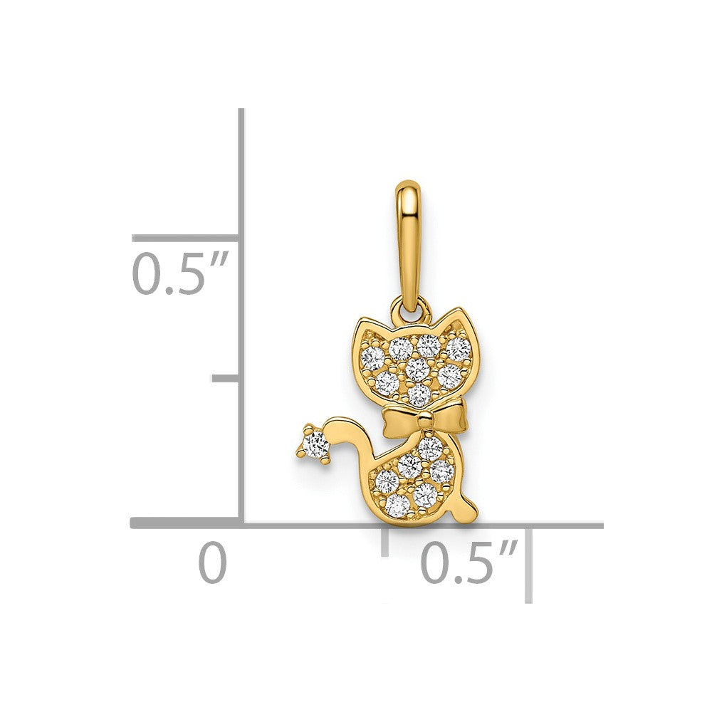 FJC Finejewelers 14 kt Yellow Gold Madi K CZ Cat Charm 8 mm