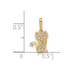 FJC Finejewelers 14 kt Yellow Gold Madi K CZ Cat Charm 8 mm