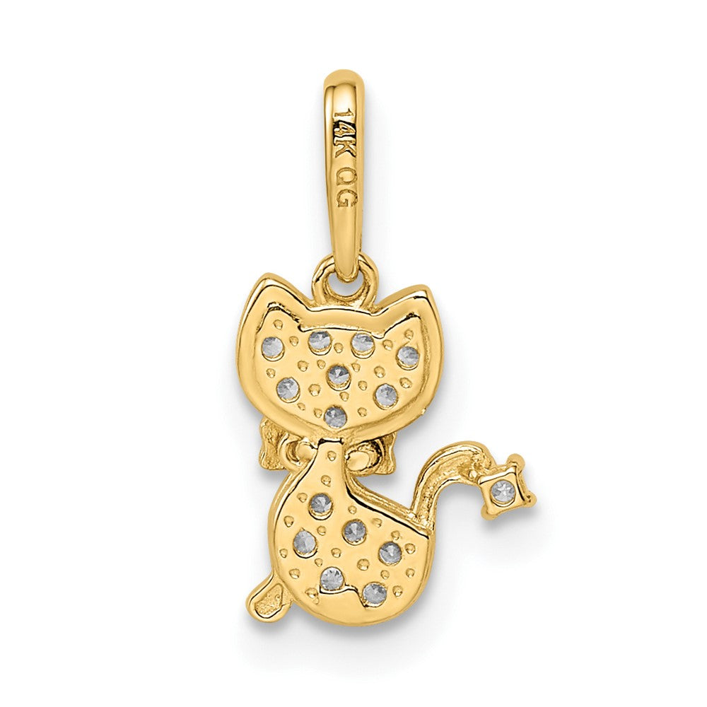 FJC Finejewelers 14 kt Yellow Gold Madi K CZ Cat Charm 8 mm