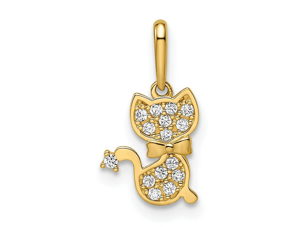 FJC Finejewelers 14 kt Yellow Gold Madi K CZ Cat Charm 8 mm