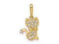 FJC Finejewelers 14 kt Yellow Gold Madi K CZ Cat Charm 8 mm