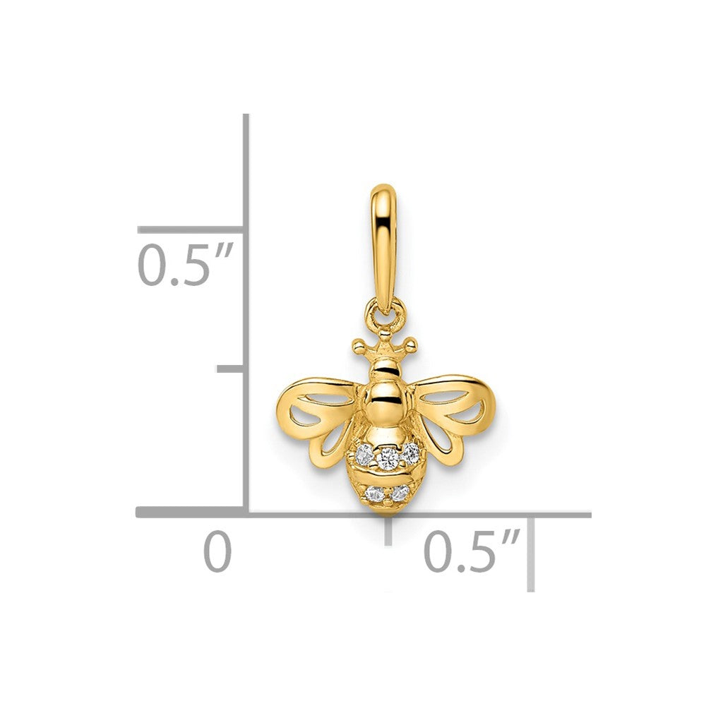 FJC Finejewelers 14 kt Yellow Gold Madi K CZ Bumble Bee Charm 9 mm