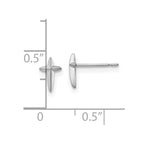 FJC Finejewelers 14 kt White Gold Cross Post Earrings 7.6 mm x 5 mm