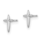 FJC Finejewelers 14 kt White Gold Cross Post Earrings 7.6 mm x 5 mm