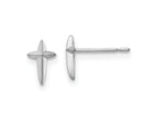 FJC Finejewelers 14 kt White Gold Cross Post Earrings 7.6 mm x 5 mm