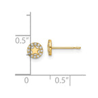 FJC Finejewelers 14 kt Yellow Gold Button Madi K CZ Star Post Earrings 5 mm x 5 mm