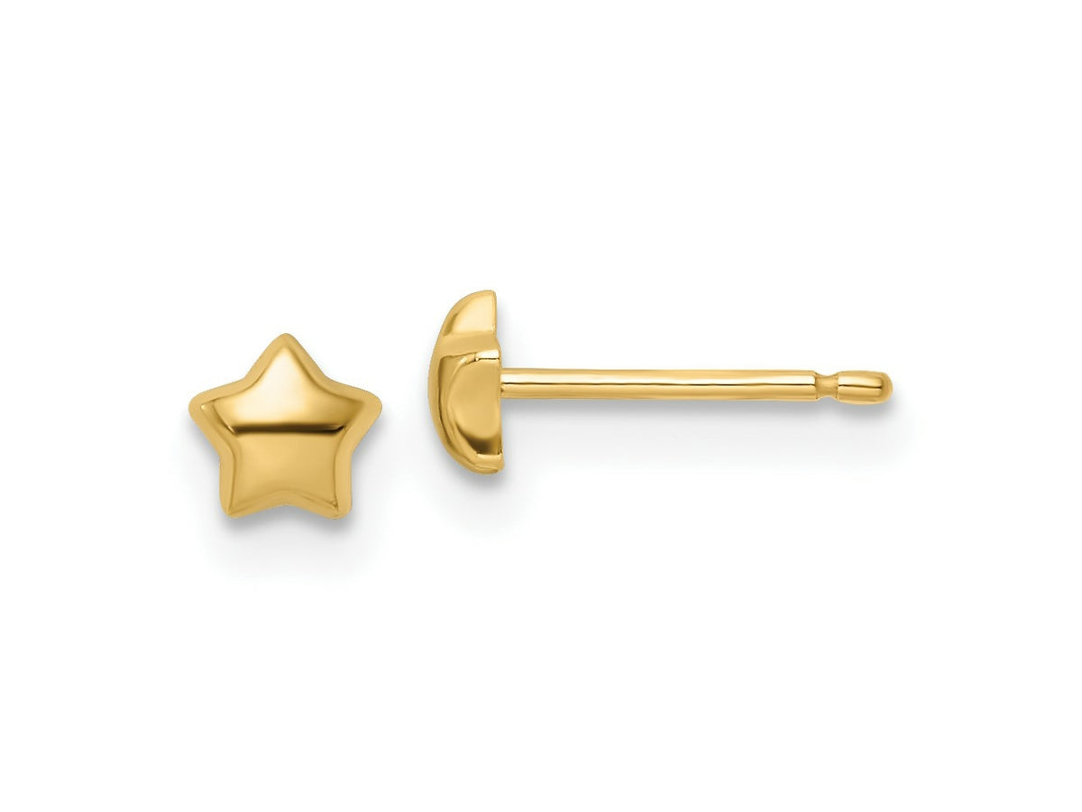 FJC Finejewelers 14 kt Yellow Gold Button Madi K Polished Star Post Earrings 4 mm x 4 mm