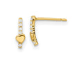 FJC Finejewelers 14 kt Yellow Gold Dangle Madi K Polished Line of CZ's and Heart Post Earrings 8 mm x 2 mm