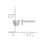 FJC Finejewelers 14 kt White Gold Button Madi K Butterfly Post Earrings 3.7 mm x 4.5 mm