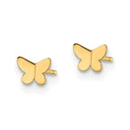 FJC Finejewelers 14 kt Yellow Gold Button Madi K Butterfly Post Earrings 3 mm x 4 mm