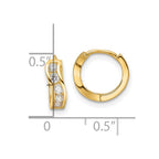 FJC Finejewelers 14 kt Yellow Gold Madi K Polished CZ Wavy Hinged Huggie Hoop Earrings 10 mm x 3 mm