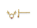 FJC Finejewelers 14 kt Yellow Gold Button Madi K Red CZ Reindeer Post Earrings 7 mm x 8 mm
