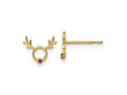 FJC Finejewelers 14 kt Yellow Gold Button Madi K Red CZ Reindeer Post Earrings 7 mm x 8 mm