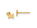 FJC Finejewelers 14 kt Yellow Gold Button Madi K Polished and Satin Dog Post Earrings 4 mm x 5 mm