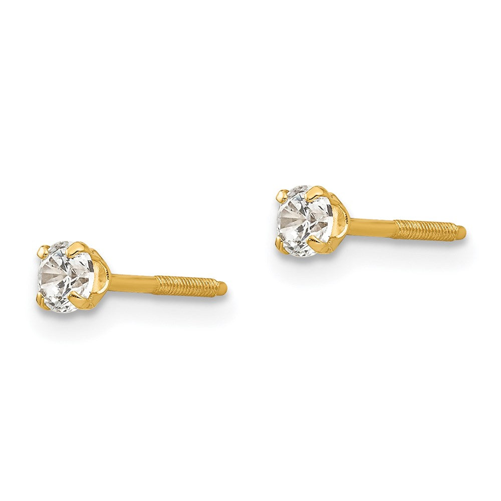 FJC Finejewelers 14 kt Yellow Gold Stud Madi K 3mm white zircon Earrings 6 mm x 6 mm