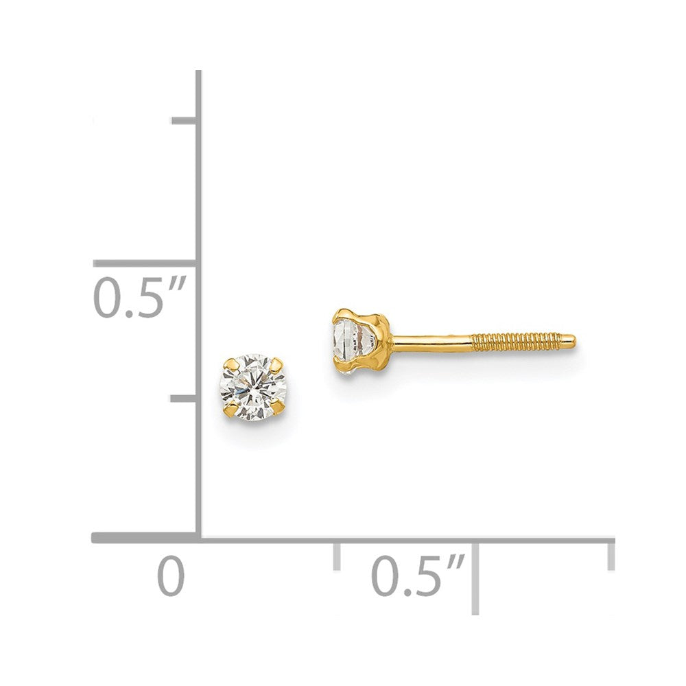 FJC Finejewelers 14 kt Yellow Gold Stud Madi K 3mm white zircon Earrings 6 mm x 6 mm