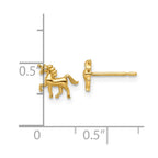 FJC Finejewelers 14 kt Yellow Gold Button Madi K Unicorn Post Earrings 6 mm x 9 mm