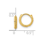 FJC Finejewelers 14 kt Yellow Gold Madi K Polished Textured Hoop Earrings 9 mm x 10 mm