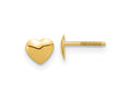 FJC Finejewelers 14 kt Yellow Gold Button Madi K Heart Silicone Screwback Earrings 5 mm x 6 mm