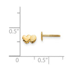 FJC Finejewelers 14 kt Yellow Gold Button Madi K Double Heart Earrings 4 mm x 6 mm