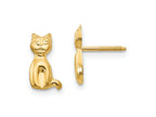 FJC Finejewelers 14 kt Yellow Gold Button Madi K Cat Earrings 9 mm x 6 mm