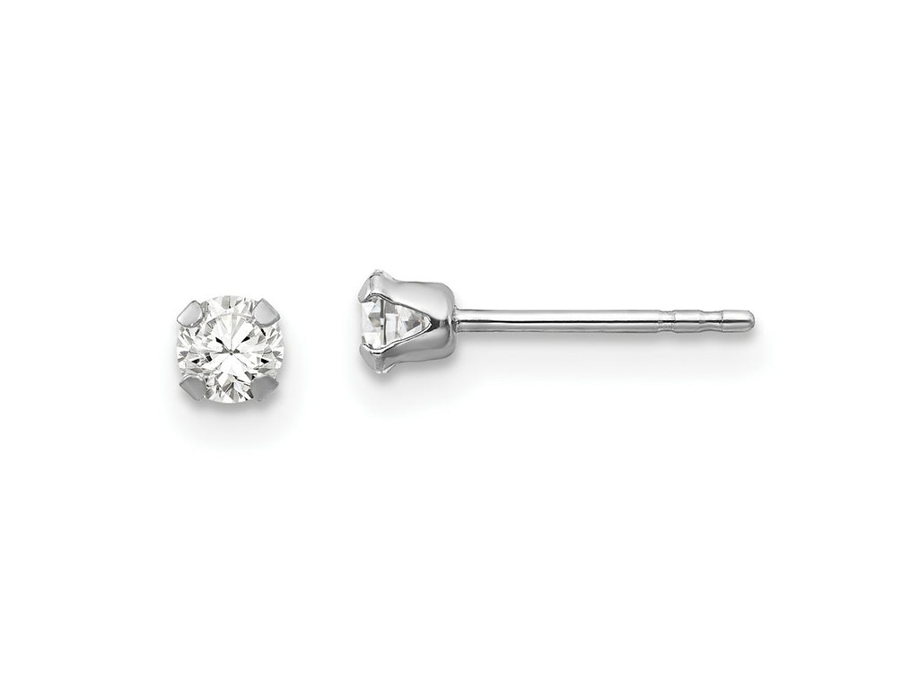 FJC Finejewelers 14 kt White Gold Stud Madi K CZ Earrings 3 mm x 3 mm