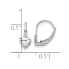 FJC Finejewelers 14 kt White Gold Dangle Madi K Heart Leverback Earrings 11 mm x 5 mm