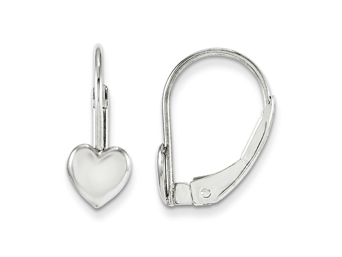 FJC Finejewelers 14 kt White Gold Dangle Madi K Heart Leverback Earrings 11 mm x 5 mm
