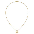 FJC Finejewelers 14 kt Yellow Gold 3mm Garnet Heart Birthstone Necklace 15 Inches x 6 mm