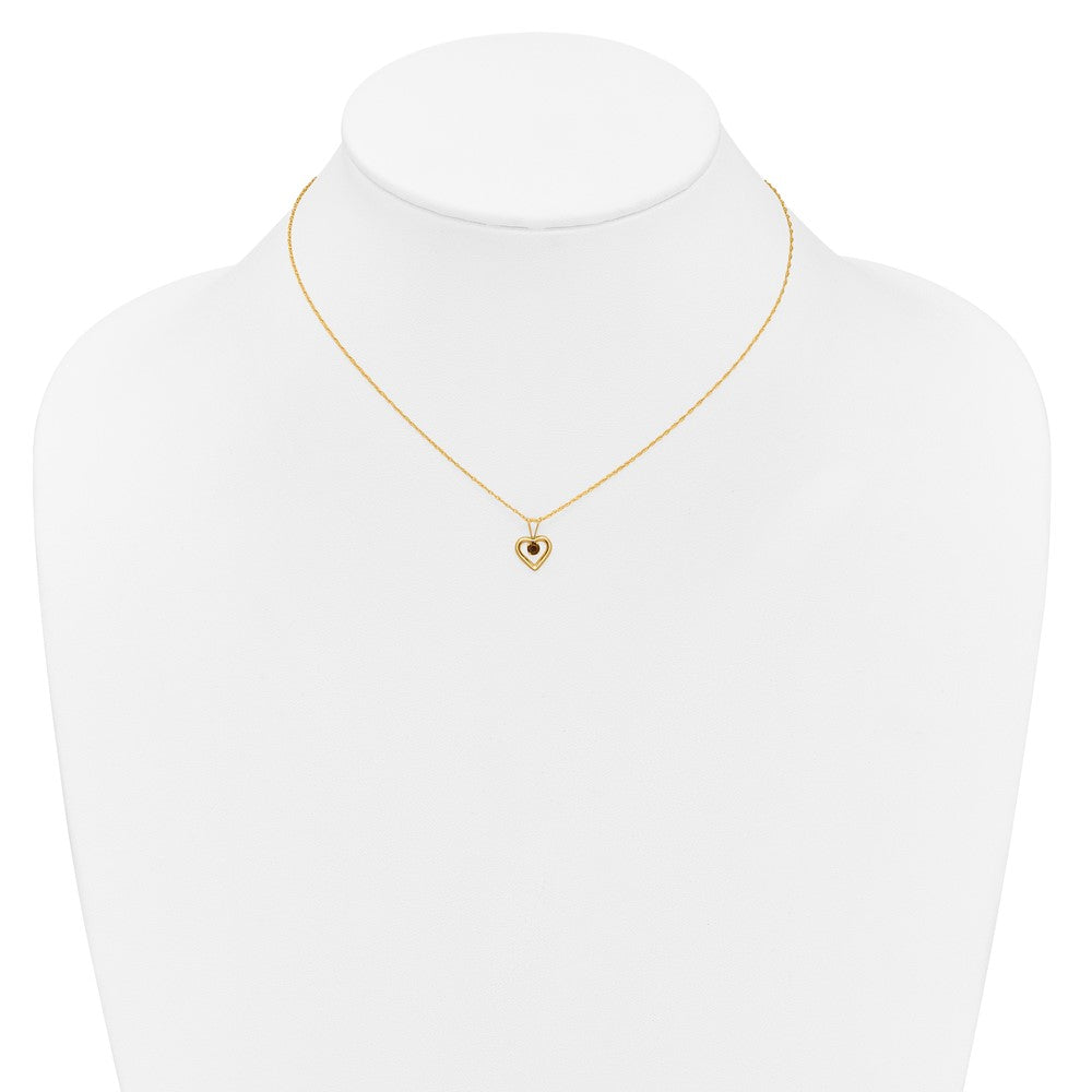 FJC Finejewelers 14 kt Yellow Gold 3mm Garnet Heart Birthstone Necklace 15 Inches x 6 mm