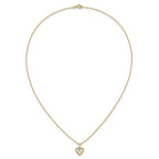FJC Finejewelers 14 kt Yellow Gold 3mm Aquamarine Heart Birthstone Necklace 15 Inches x 6 mm