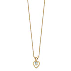FJC Finejewelers 14 kt Yellow Gold 3mm Aquamarine Heart Birthstone Necklace 15 Inches x 6 mm