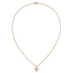 FJC Finejewelers 14 kt Yellow Gold 3mm White Zircon Heart Birthstone Necklace 15 Inches x 6 mm