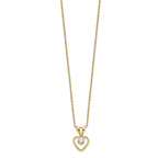 FJC Finejewelers 14 kt Yellow Gold 3mm White Zircon Heart Birthstone Necklace 15 Inches x 6 mm