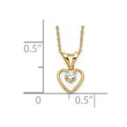 FJC Finejewelers 14 kt Yellow Gold 3mm White Zircon Heart Birthstone Necklace 15 Inches x 6 mm