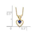 FJC Finejewelers 14 kt Yellow Gold Madi K 3mm Sapphire Heart Birthstone Necklace 15 Inches x 6 mm