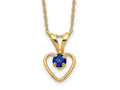 FJC Finejewelers 14 kt Yellow Gold Madi K 3mm Sapphire Heart Birthstone Necklace 15 Inches x 6 mm