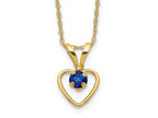 FJC Finejewelers 14 kt Yellow Gold Madi K 3mm Sapphire Heart Birthstone Necklace 15 Inches x 6 mm