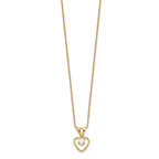 FJC Finejewelers 14 kt Yellow Gold Madi K 3mm Opal Heart Necklace 15 Inches x 6 mm